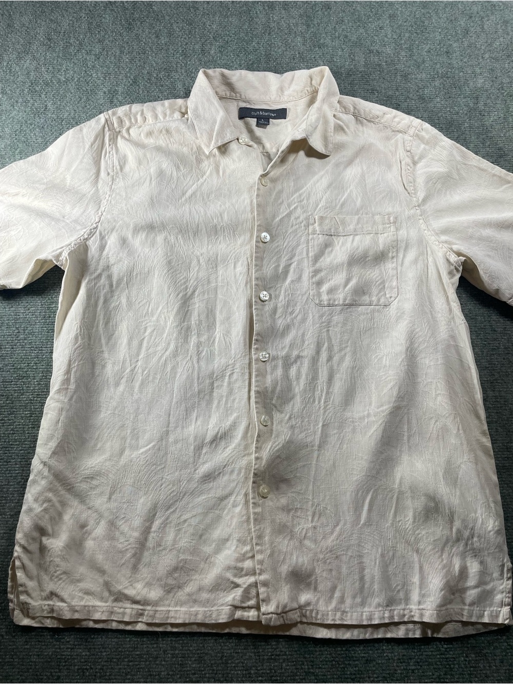 croft & barrow Men's Short-Sleeve Button-Down Shirt in Light Cream